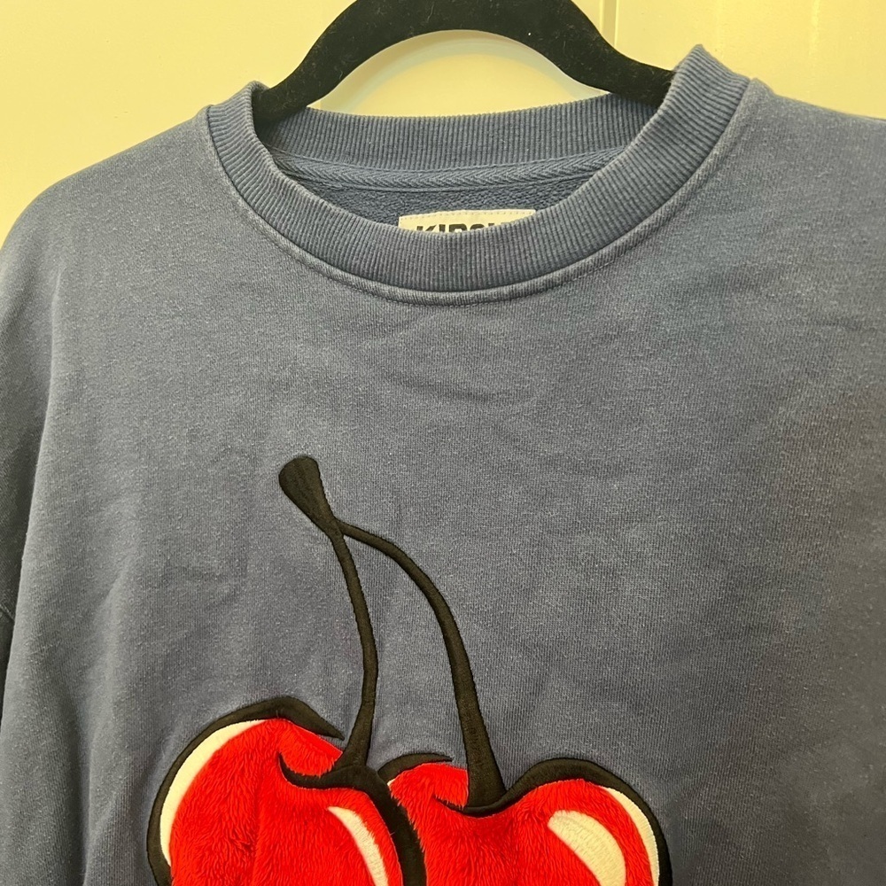 Kirsh Blue Cherry crewneck sweatshirt-BTS V Style - Picture 4 of 11